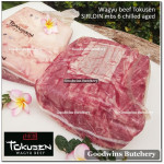 Beef Sirloin AGED BY GOODWINS WAGYU TOKUSEN marbling-6 (Striploin / New York Strip / Has Luar) chilled whole cut original carton 2pcs x 2.5kg (price/kg) PREORDER 5-14 days notice